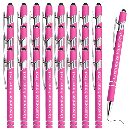 Fadace Up to 500 Pcs Personalised Pens Bulk Custom Customised Pen with Stylus Free Engraving Ballpoint Pens Set with Your Name Text for Business Women Men Graduation Wedding Gift 24 Packs von Fadace