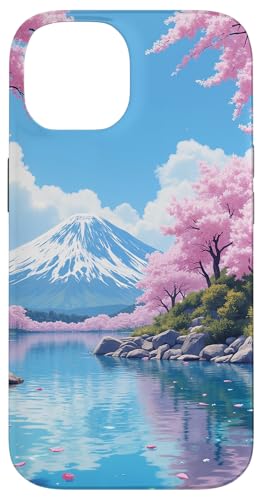 Blick auf den Berg Fuji Sakura mit Kirschblütensee Hülle für iPhone 14 von Fade Aura