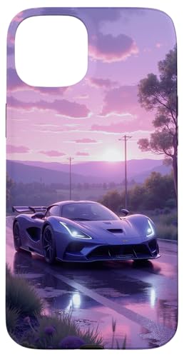 Blue Hypercar Sunset Drive: Malerisches Straßenabenteuer Hülle für iPhone 15 Plus Blue Hypercar Sunset Drive: Malerisches Straßenabenteuer Hülle für iPhone 15 Plus von Fade Aura