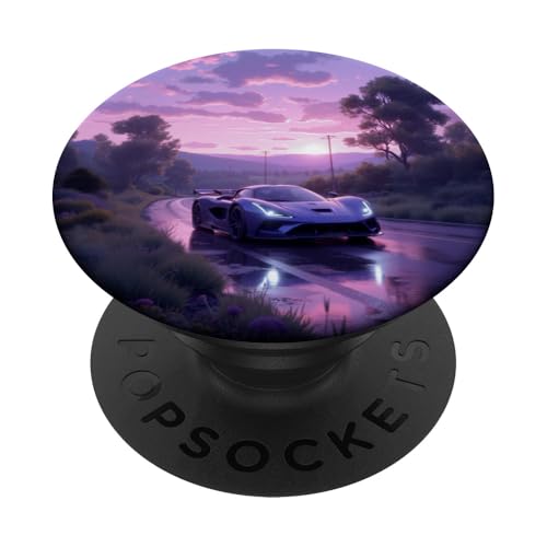 Blue Hypercar Sunset Drive: Malerisches Straßenabenteuer PopSockets Klebender PopGrip Blue Hypercar Sunset Drive: Malerisches Straßenabenteuer PopSockets Klebender PopGrip von Fade Aura