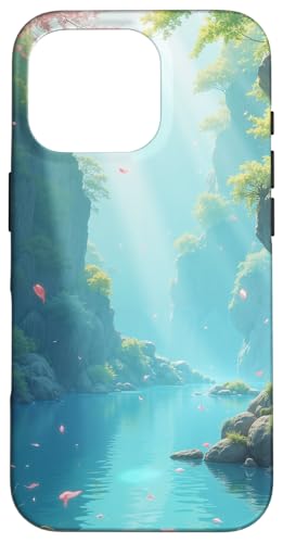 Blütenblattgefüllter Bergbach unter weichem Sonnenlicht Hülle für iPhone 16 Pro von Fade Aura