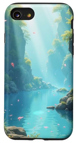 Blütenblattgefüllter Bergbach unter weichem Sonnenlicht Hülle für iPhone SE (2020) / 7 / 8 von Fade Aura