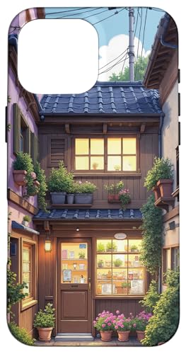 Charmante Gasse mit gemütlichem Laden und Blumen Hülle für iPhone 16 Pro Max von Fade Aura