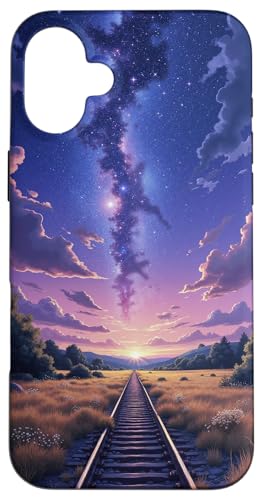 Eisenbahn zum Sternenhimmel über Sunset Fields Hülle für iPhone 16 Plus von Fade Aura