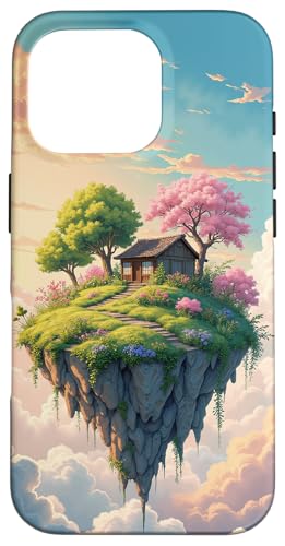 Floating Island Cottage in Frühlingshimmellandschaft Hülle für iPhone 16 Pro von Fade Aura