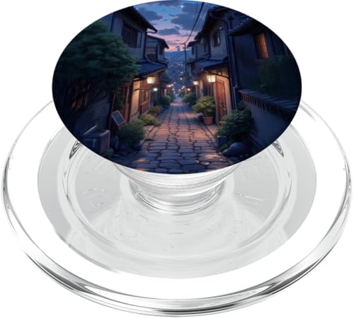 Gemütliche Laternenbeleuchtete Gasse bei Dämmerung PopSockets PopGrip für MagSafe von Fade Aura