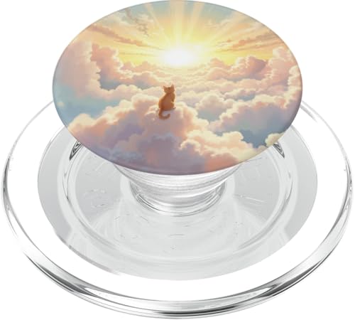 Katze beobachtet Sonnenaufgang über den Wolken PopSockets PopGrip für MagSafe Katze beobachtet Sonnenaufgang über den Wolken PopSockets PopGrip für MagSafe von Fade Aura
