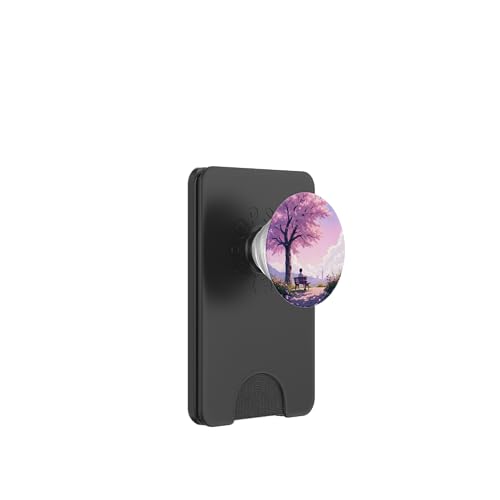 Kirschblüten-Parkblick mit Skyline der Stadt PopSockets PopWallet für MagSafe von Fade Aura