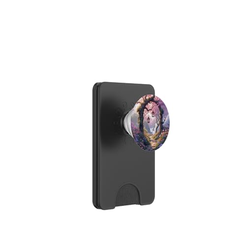 Kirschblütenweg mit hängenden Laternen PopSockets PopWallet für MagSafe Kirschblütenweg mit hängenden Laternen PopSockets PopWallet für MagSafe von Fade Aura