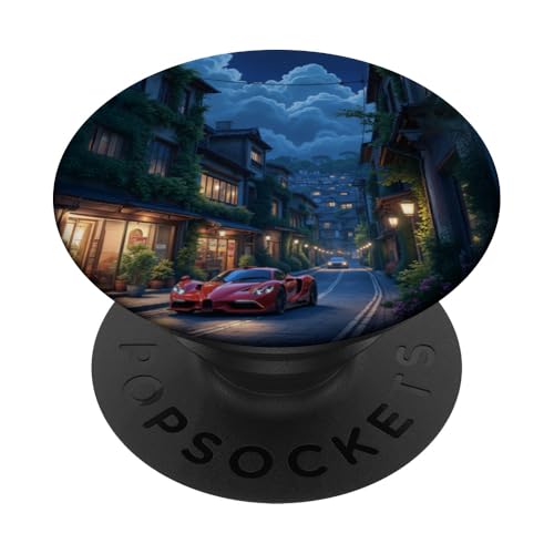 Luxus Sportwagen Night Drive Urban Art PopSockets Klebender PopGrip von Fade Aura