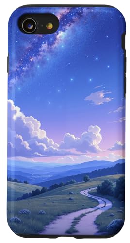 Milchstraße über Rolling Hills und gewundenen Pfad Hülle für iPhone SE (2020) / 7 / 8 von Fade Aura
