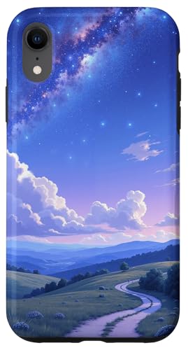 Milchstraße über Rolling Hills und gewundenen Pfad Hülle für iPhone XR von Fade Aura