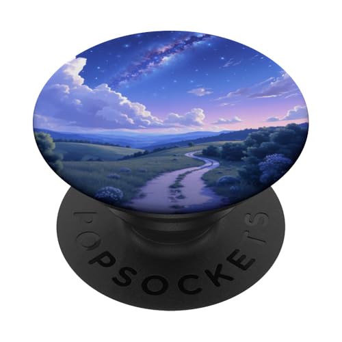 Milchstraße über Rolling Hills und gewundenen Pfad PopSockets Klebender PopGrip von Fade Aura