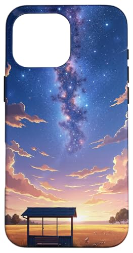 Milchstraße über Sonnenuntergang Feld und Bushaltestelle Hülle für iPhone 16 Pro Max Milchstraße über Sonnenuntergang Feld und Bushaltestelle Hülle für iPhone 16 Pro Max von Fade Aura