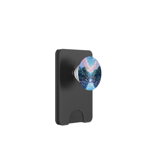 Ruhige Brücke über Wasser und rosa Wolkenhimmel PopSockets PopWallet für MagSafe Ruhige Brücke über Wasser und rosa Wolkenhimmel PopSockets PopWallet für MagSafe von Fade Aura