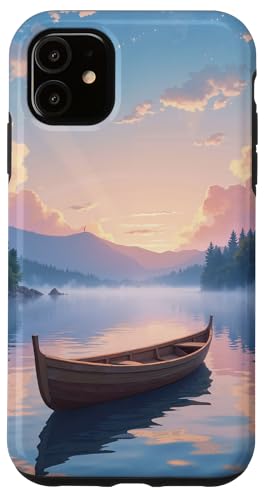 Ruhiges Boot auf dem Nebelsee bei Sunrise Art Hülle für iPhone 11 von Fade Aura