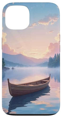 Ruhiges Boot auf dem Nebelsee bei Sunrise Art Hülle für iPhone 13 von Fade Aura