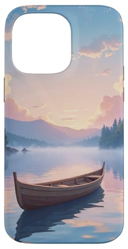 Ruhiges Boot auf dem Nebelsee bei Sunrise Art Hülle für iPhone 14 Pro Max von Fade Aura