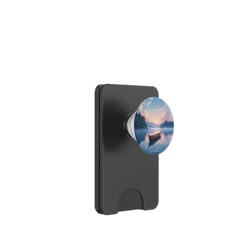 Ruhiges Boot auf dem Nebelsee bei Sunrise Art PopSockets PopWallet für MagSafe von Fade Aura