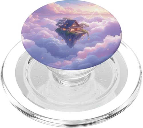 Schwimmende Hausinsel über Sonnenuntergang Wolken PopSockets PopGrip für MagSafe Schwimmende Hausinsel über Sonnenuntergang Wolken PopSockets PopGrip für MagSafe von Fade Aura