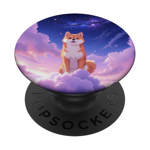 Shiba Inu im Himmel unter dem Sternenhimmel PopSockets Klebender PopGrip von Fade Aura