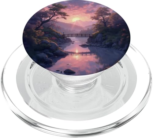 Sonnenuntergang Brücke über ruhige Flusslandschaft PopSockets PopGrip für MagSafe von Fade Aura