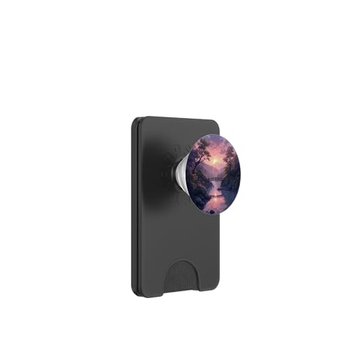 Sonnenuntergang Brücke über ruhige Flusslandschaft PopSockets PopWallet für MagSafe von Fade Aura