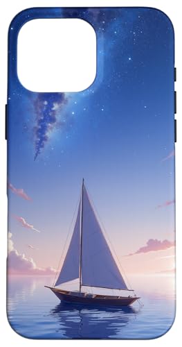 Starry Night Ocean Segelboot unter Milchstraße Himmel Hülle für iPhone 16 Pro Max von Fade Aura