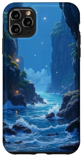 Starry Ocean Gorge mit leuchtendem Dämmerungswasser Hülle für iPhone 11 Pro Max von Fade Aura