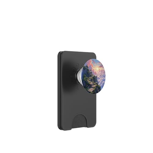 Steintreppe durch Wolken zu den Sunrise Peaks PopSockets PopWallet für MagSafe Steintreppe durch Wolken zu den Sunrise Peaks PopSockets PopWallet für MagSafe von Fade Aura