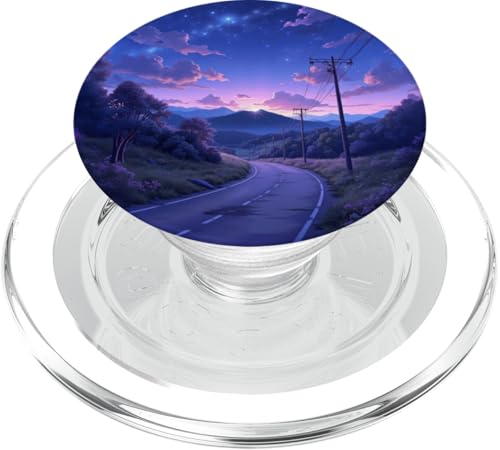 Sternenstraße, Sonnenuntergang über Bergen, Kunst PopSockets PopGrip für MagSafe Sternenstraße, Sonnenuntergang über Bergen, Kunst PopSockets PopGrip für MagSafe von Fade Aura