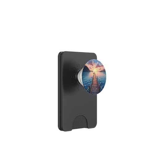 Szenisches Kunstwerk am Pier am Meer bei Sonnenuntergang PopSockets PopWallet für MagSafe Szenisches Kunstwerk am Pier am Meer bei Sonnenuntergang PopSockets PopWallet für MagSafe von Fade Aura