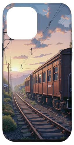 Vintage Train Track Sunset Ästhetische Eisenbahn Szene Hülle für iPhone 12 Pro Max von Fade Aura