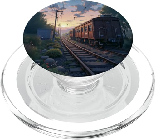 Vintage Train Track Sunset Ästhetische Eisenbahn Szene PopSockets PopGrip für MagSafe Vintage Train Track Sunset Ästhetische Eisenbahn Szene PopSockets PopGrip für MagSafe von Fade Aura