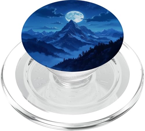 Vollmond hinter verschneiten Berggipfeln bei Nacht PopSockets PopGrip für MagSafe Vollmond hinter verschneiten Berggipfeln bei Nacht PopSockets PopGrip für MagSafe von Fade Aura
