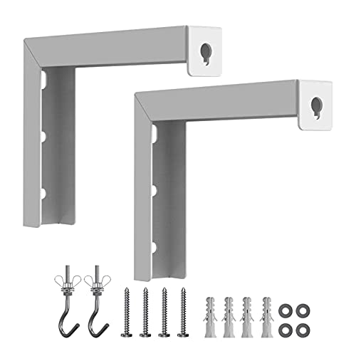 Faderr 1 Paar Universal-Projektor-Leinwand mit L-Halterung, verstellbare Verlängerung mit Haken-Handbuch, Wand- oder Deckenhalterung (weiß) von Faderr