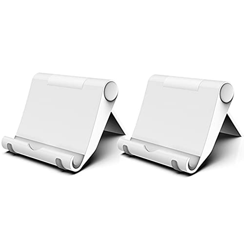 FadyDail Handy Ständer Faltbar 2 Stück, Verstellbarer Handy Halterung Tisch Kompatibel mit iPhone 16/15/14/13/Mini/Pro/Max/12/11/SE/Xs Max, Samsung/Huawei/Tablet und Anderen Smartphones (Weiß) von FadyDail