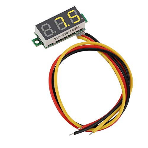 0~100 V Meter, Mini -Voltmeter -Digital -LED -Anzeigepanel, Kompaktdesign Reverse -Eingangsschutz Weit Verbreitet für Autos, Elektrofahrräder, Motorräder (YELLOW) von Fafeicy