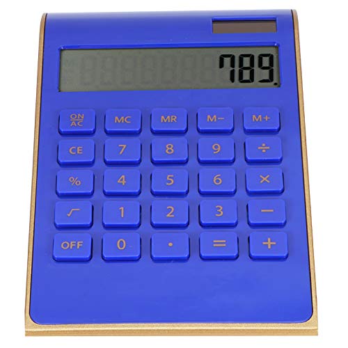 10 Ziffern Calculator Ultra, Tragbarer Taschenrechner -Taschenrechner Dünn Solar -Leistungsrechner Solar Leistungstasche Tragbarer LCD Anzeige Mini Rechner für das Geschäft (Blue) von Fafeicy
