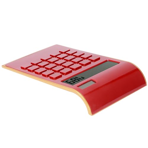 10 Ziffern Calculator Ultra, Tragbarer Taschenrechner -Taschenrechner Dünn Solar -Leistungsrechner Solar Leistungstasche Tragbarer LCD Anzeige Mini Rechner für das Geschäft (Rot) von Fafeicy