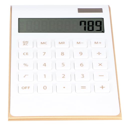 10 Ziffern Calculator Ultra, Tragbarer Taschenrechner -Taschenrechner Dünn Solar -Leistungsrechner Solar Leistungstasche Tragbarer LCD Anzeige Mini Rechner für das Geschäft (White) von Fafeicy