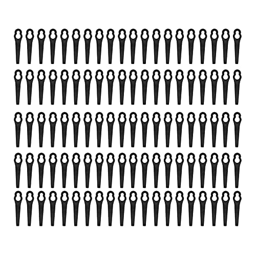 100 Stück Plastikschneiderblätter, Haushaltsrasenmäher -Ersatzklingen mit Kürbisform, Sicherheitsbeschnitten -Zubehör für Grasschneider (BLACK) von Fafeicy