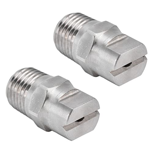 2 Stück Flachstrahl-Sprühspitze, Edelstahl, Niederdruck, Großer Bereich, Verstellbarer Wasserstrom, 1/4 Zoll Gewinde, Fächer-Sprühdüse (65°) von Fafeicy