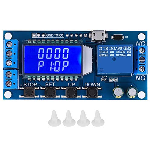 5V 12V 24V Zeitverzögerungsrelaismodul 0,01s-9999min Zeitbereich mit LCD-Anzeige, Unterstützung Micro USB 5.0V Netzteil von Fafeicy