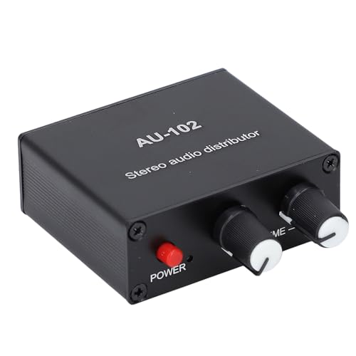 Active Sound Distributor High Fidelity 2 Way 1 in 2 Out Mini Small Amp für Kopfhörer -Soundgeräte Unabhängige Lautstärkesteuerung DC5V, Aluminiumlegierung Material von Fafeicy