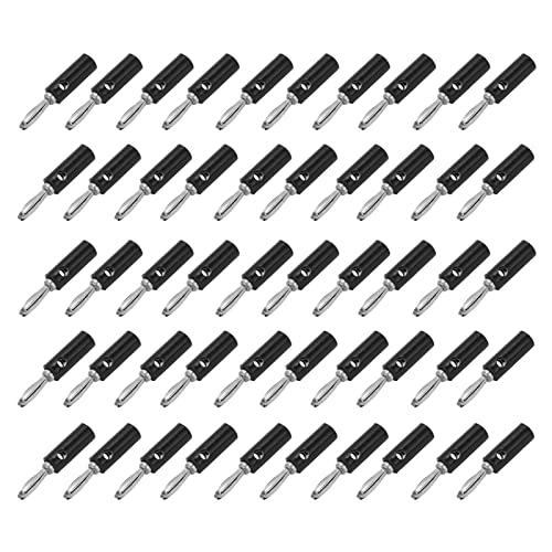 Bananenstopfen JT002 4mm Neuer Typ -Anschlussstopfen Verbesserte Leitfähigkeit Stabiles Getriebeunterrichtsinstrument (BLACK) von Fafeicy