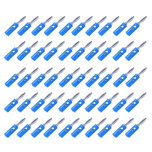 Bananenstopfen JT002 4mm Neuer Typ -Anschlussstopfen Verbesserte Leitfähigkeit Stabiles Getriebeunterrichtsinstrument (BLUE) von Fafeicy
