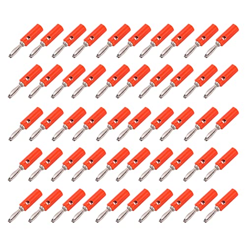 Bananenstopfen JT002 4mm Neuer Typ -Anschlussstopfen Verbesserte Leitfähigkeit Stabiles Getriebeunterrichtsinstrument (Rot) von Fafeicy