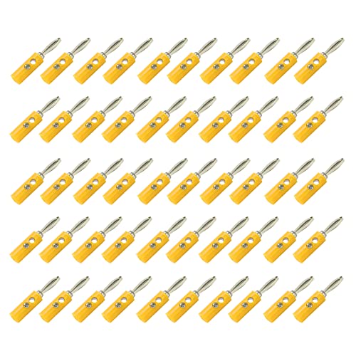 Bananenstopfen JT002 4mm Neuer Typ -Anschlussstopfen Verbesserte Leitfähigkeit Stabiles Getriebeunterrichtsinstrument (YELLOW) von Fafeicy