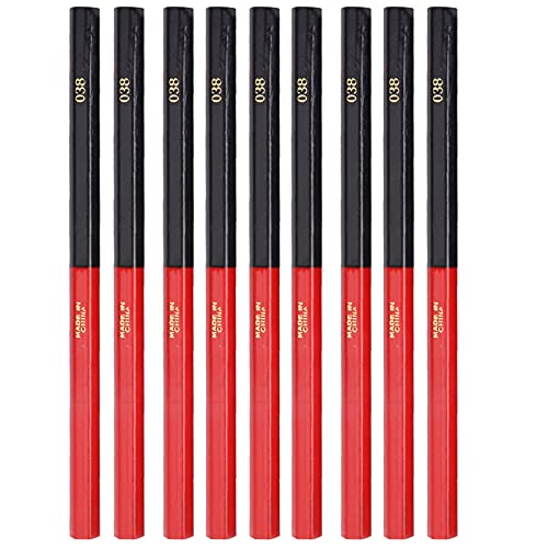 Fafeicy 9Pcs Zimmermannsstifte, Rote Stifte + Blaue Stifte, Sortiments-Set, 2-Kopf-Stifte Zum Markieren, Zeichenlinie von Fafeicy